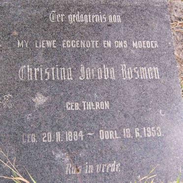 BOSMAN Christina Jacoba nee THERON 1884-1953