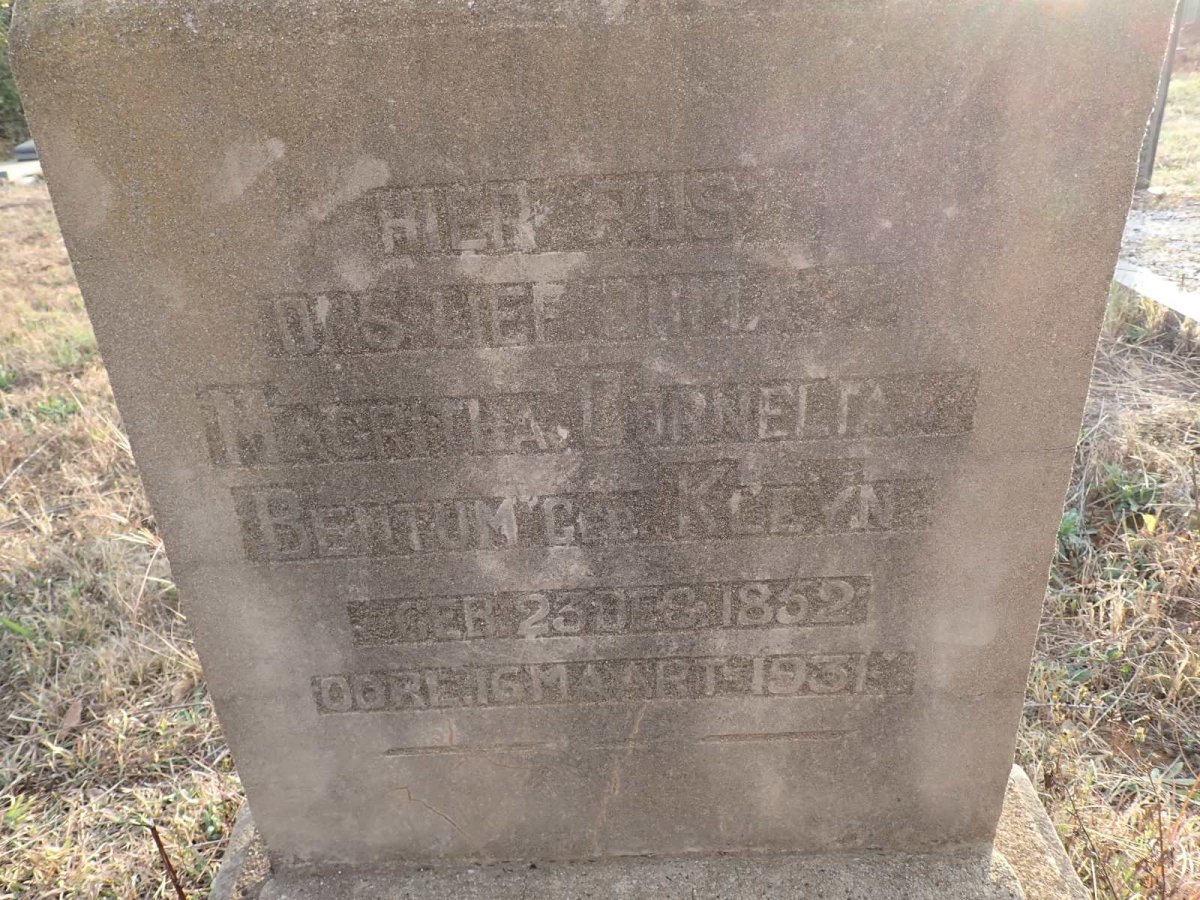 BENTUM Magritha Cornelta nee KLEYN 1852-1931