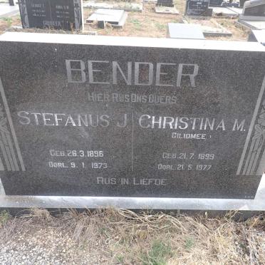 BENDER Stefanus J. 1896-1973 & Christina M. GILIOMEE 1899-1977