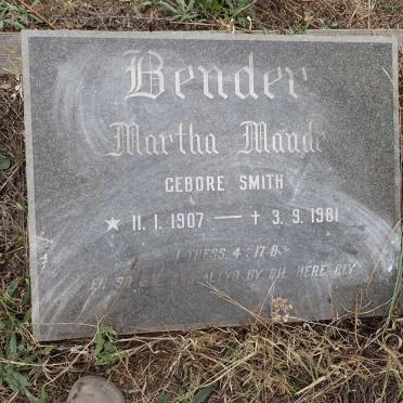 BENDER Martha Maude nee SMITH 1907-1981