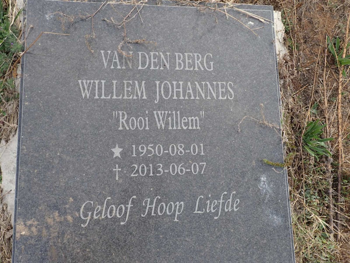 BERG Willem Johannes, van den 1950-2013