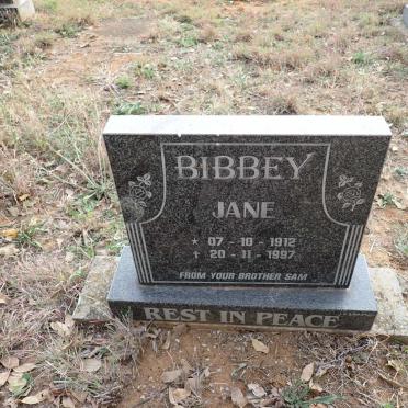 BIBBEY Jane 1912-1997