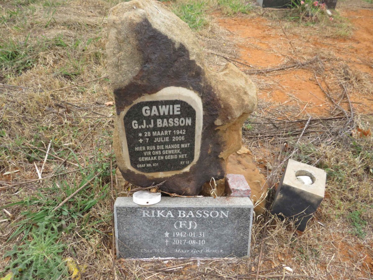 BASSON G.J.J. 1942-2006 & F.J. 1942-2017