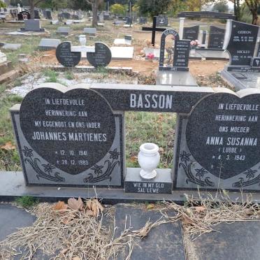 BASSON Johannes Martienes 1941-1983 & Anna Susanna LUBBE 1943-