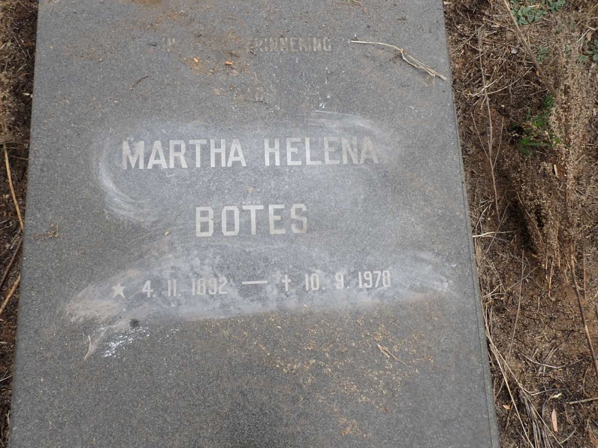BOTES Martha Helena 1892-1978