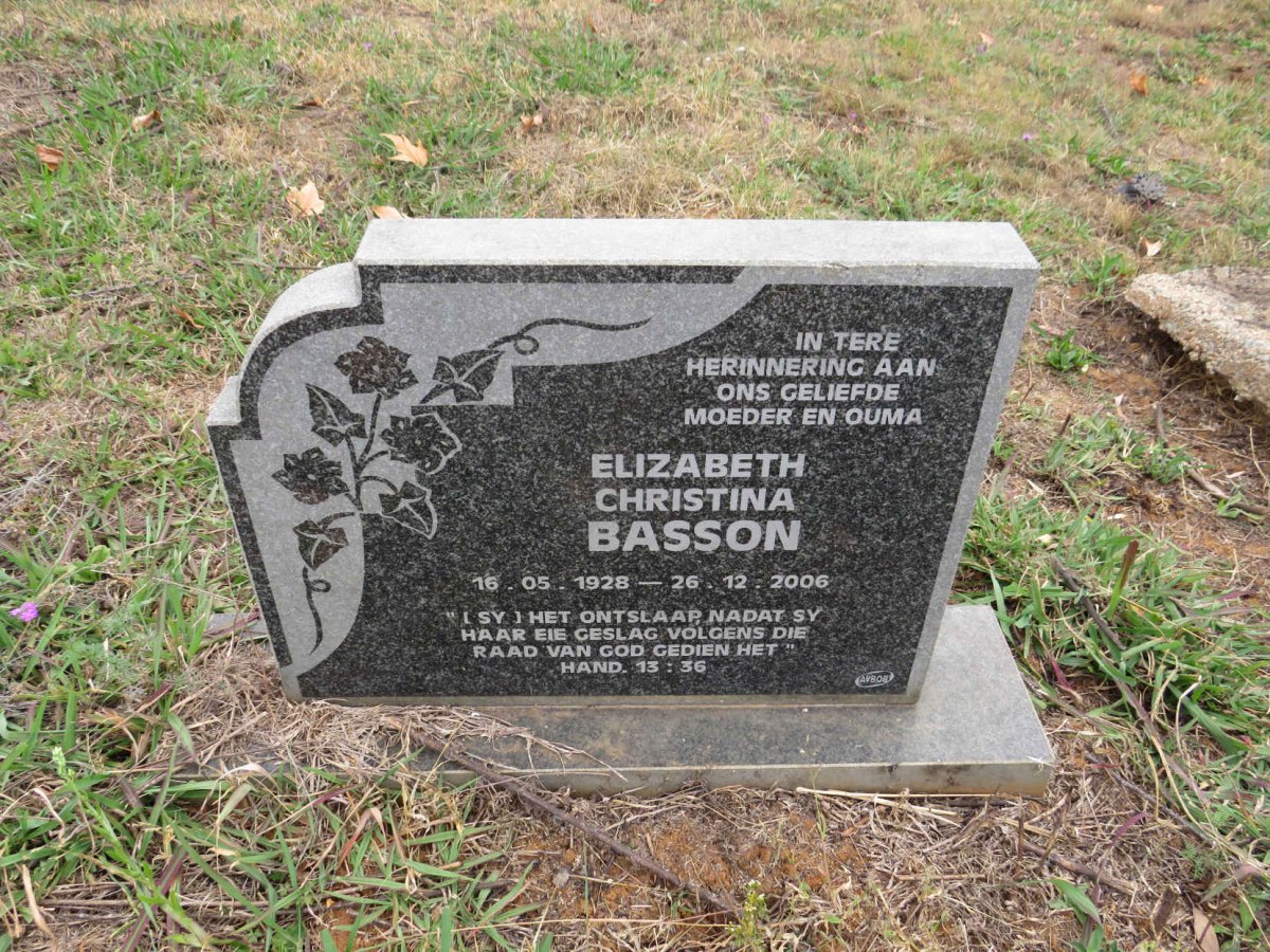 BASSON Elizabeth Christina 1928-2006
