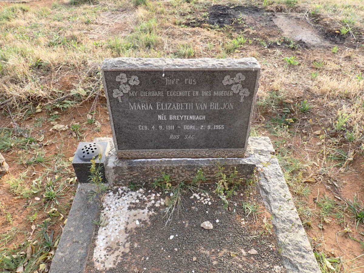BILJON Maria Elizabeth, van nee BREYTENBACH 1911-1955