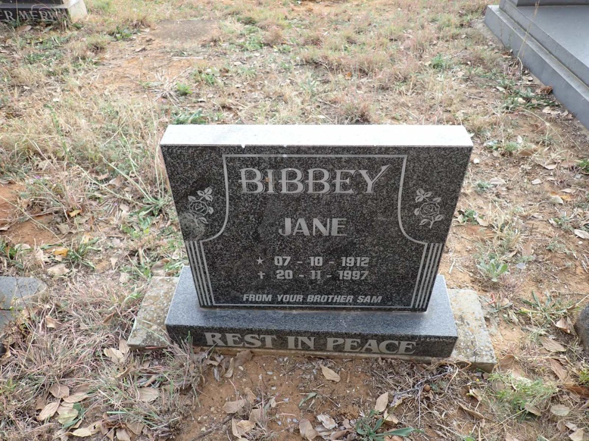 BIBBEY Jane 1912-1997