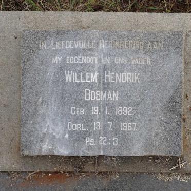 BOSMAN Willem Hendrik 1892-1967
