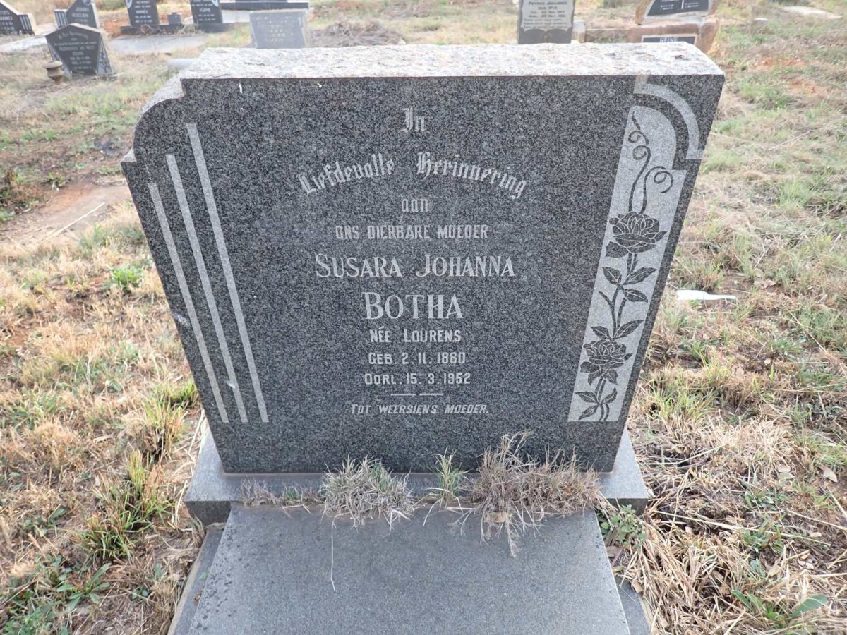BOTHA Susara Johanna nee LOURENS 1880-1952