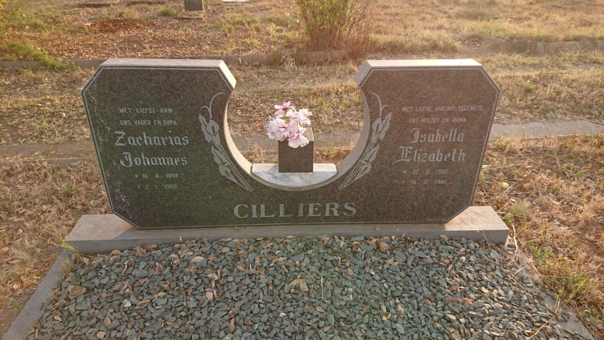 CILLIERS Zacharias Johannes 1898-1988 & Isabella Elizabeth 1902-1984