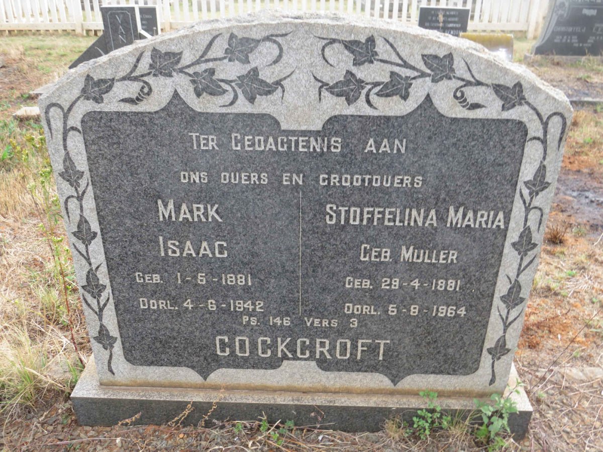 COCKCROFT Mark Isaac 1881-1942 & Stoffelina Maria MULLER 1881-1964 
