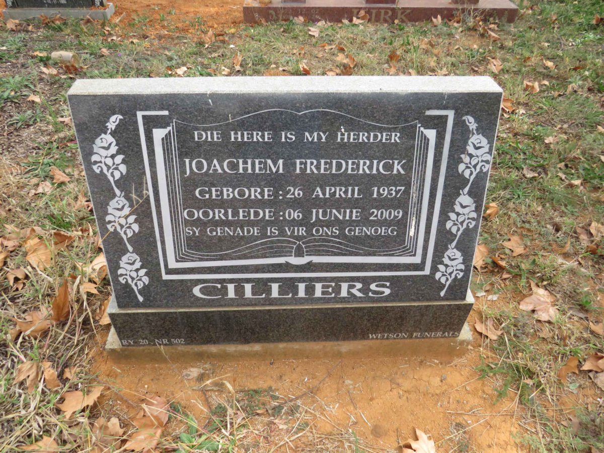 CILLIERS Joachem Frederick 1937-2009
