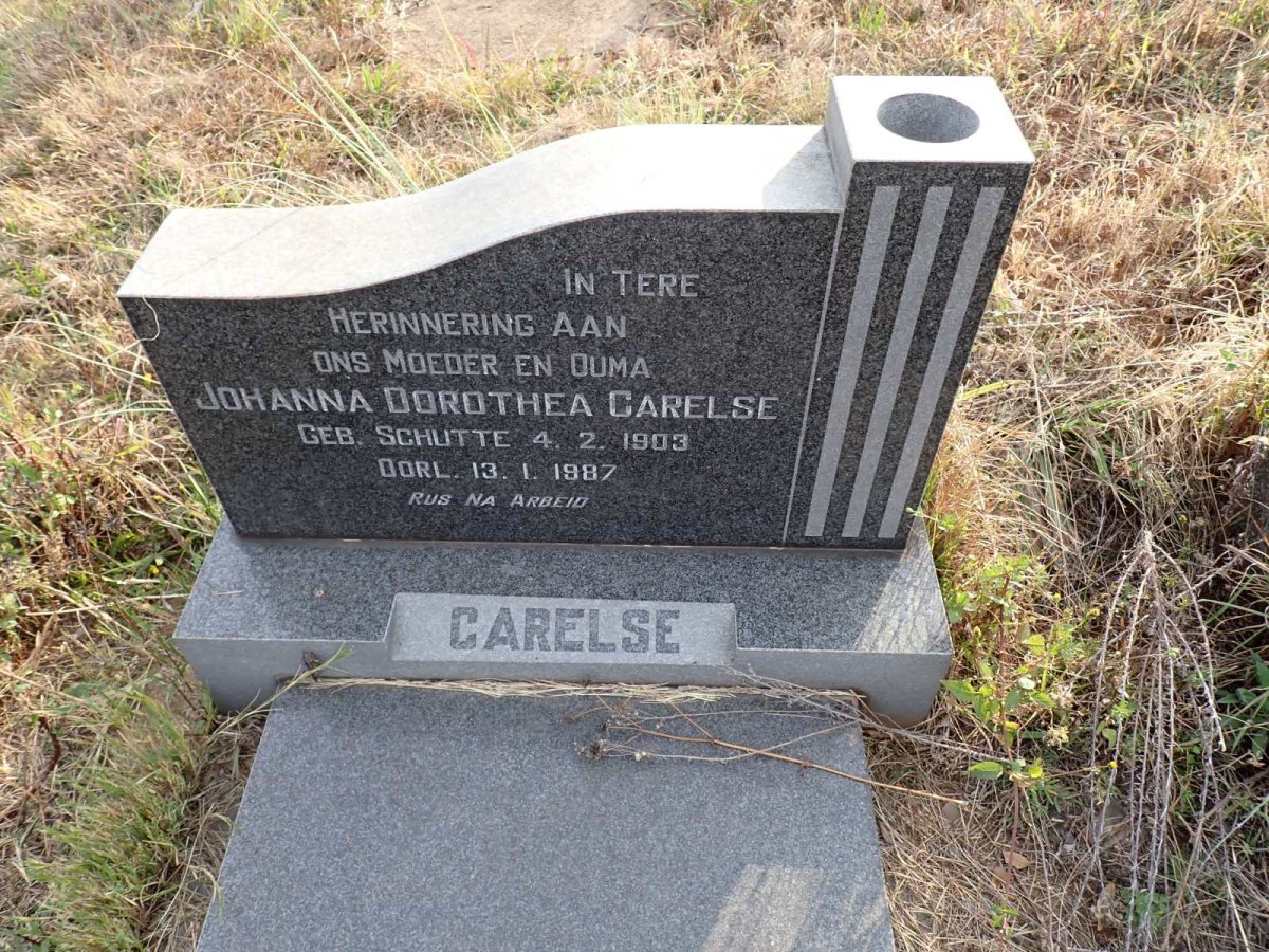 CARELSE Johanna Dorothea nee SCHUTTE 1903-1987