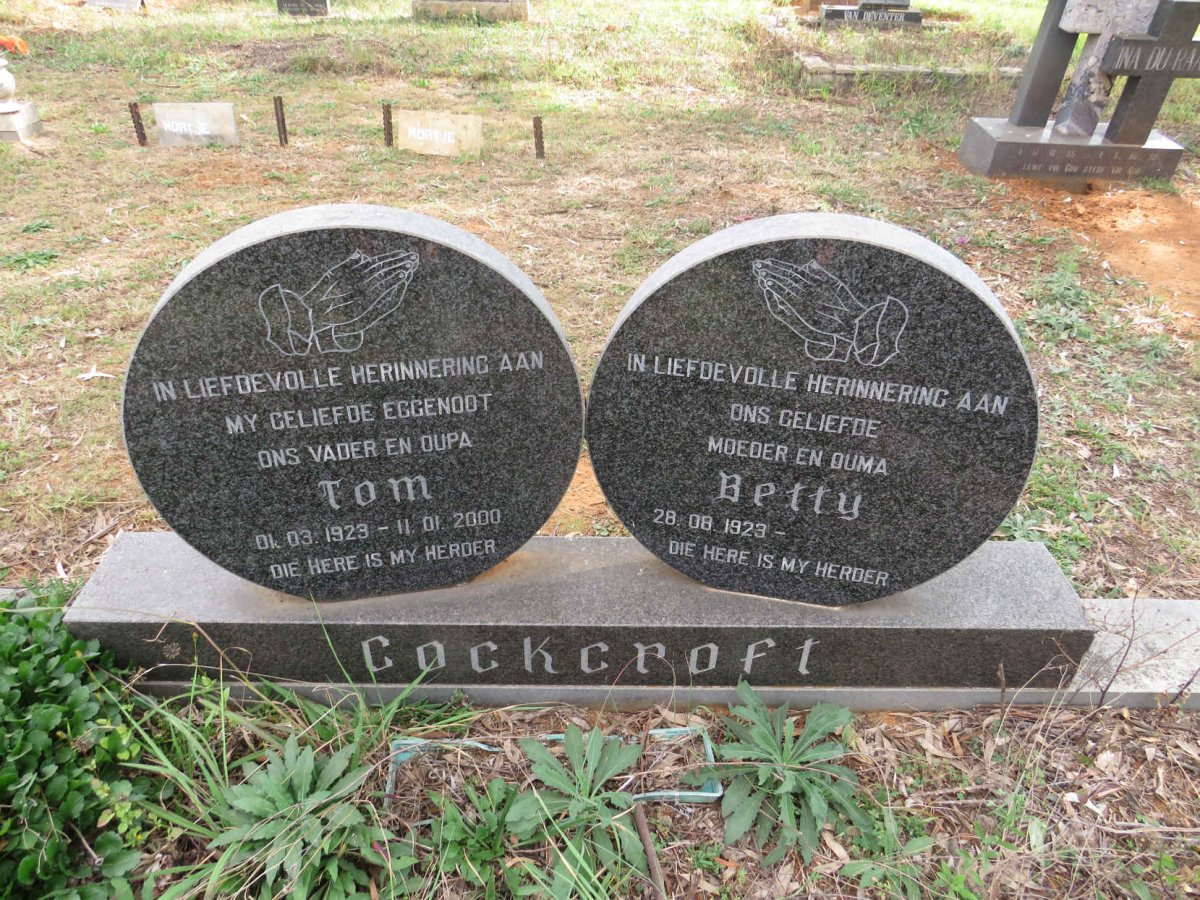 COCKCROFT Tom 1923-2000 & Betty 1923-