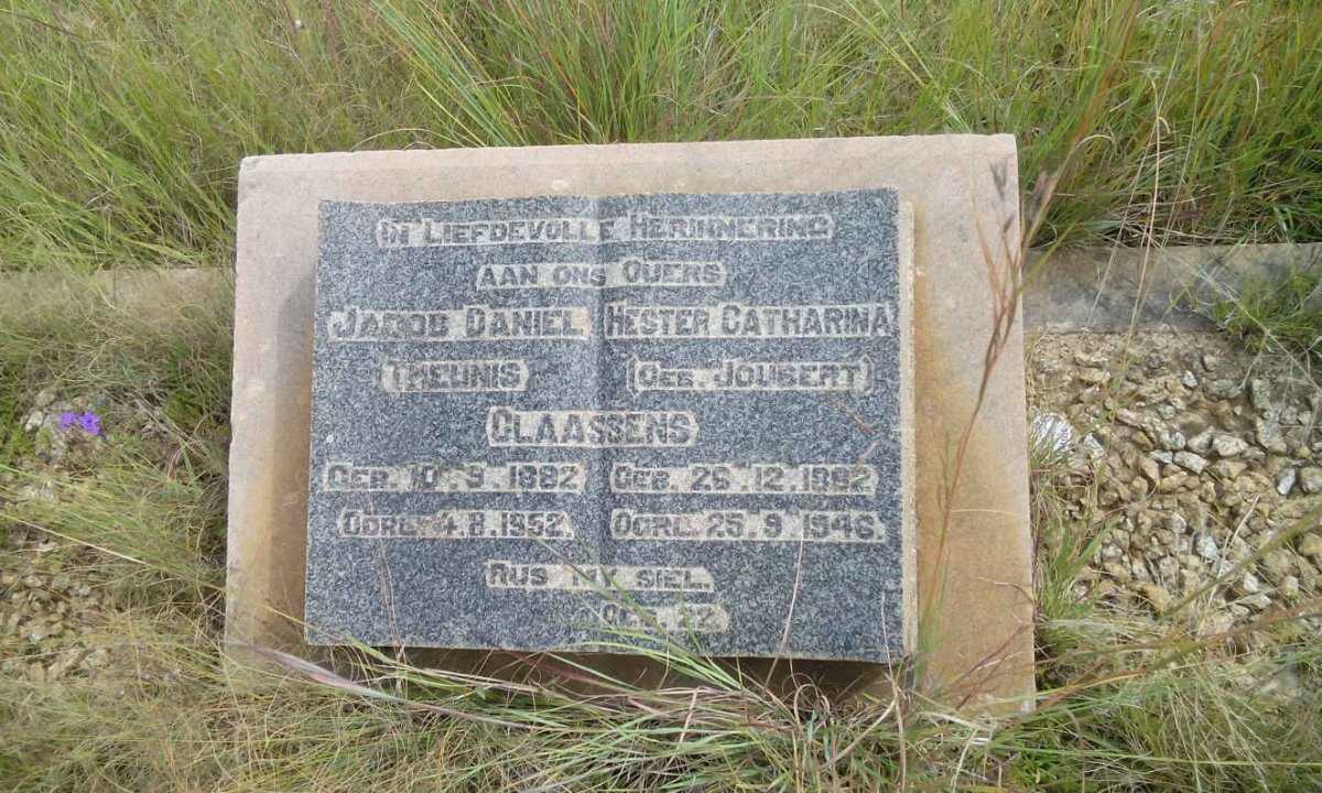 CLAASSENS Jacob Daniel Theunis 1882-1952 &amp; Hester Catharina JOUBERT 1892-1946