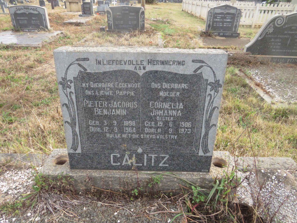 CALITZ Pieter Jacobus Benjamin 1898-1964 & Cornelia Johanna BESTER 1906-1973