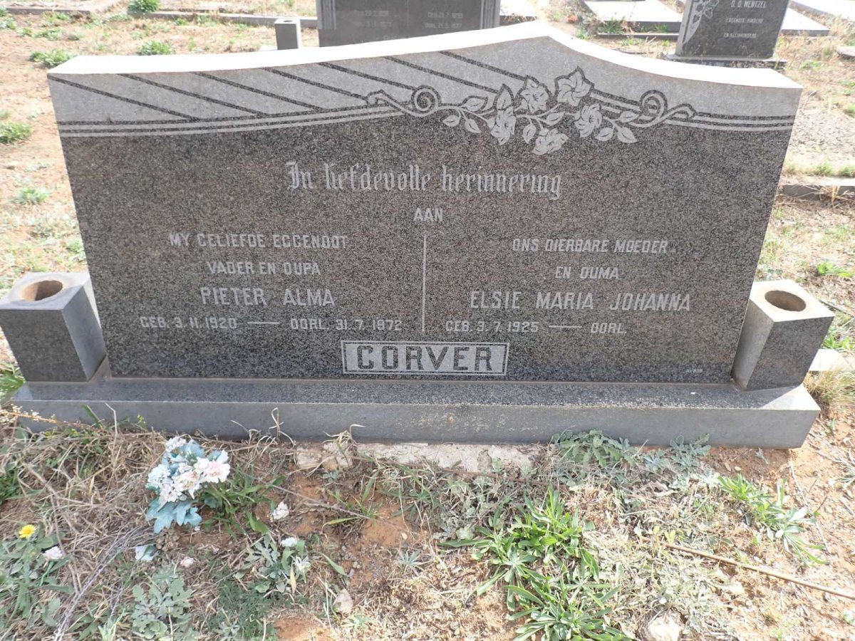 CORVER Pieter Alma 1920-1972 & Elsie Maria Johanna 1925-