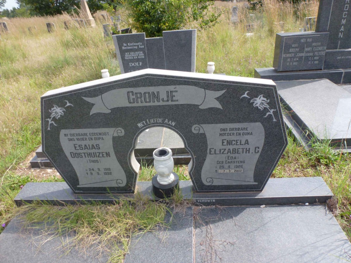 CRONJE Esaias Oosthuizen 1918-1992 &amp; Engela Elizabeth C. CARSTENS 1926-2002