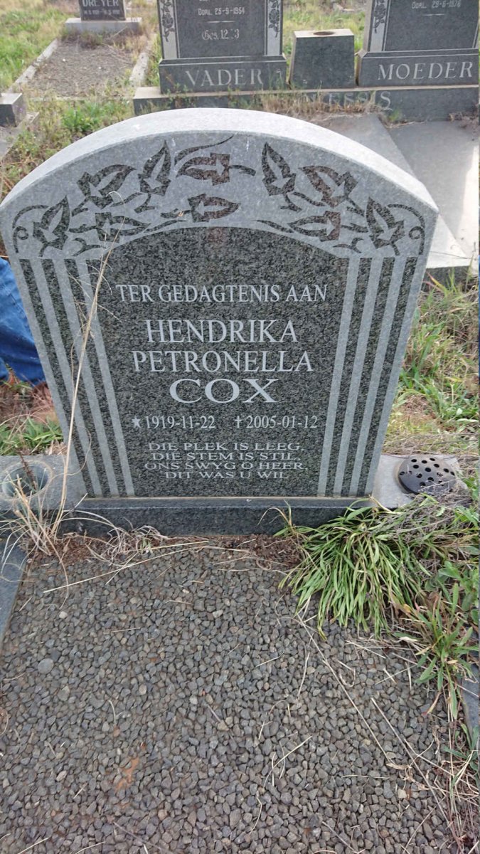 COX Hendrika Petronella 1919-2005