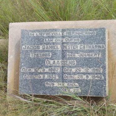 CLAASSENS Jacob Daniel Theunis 1882-1952 &amp; Hester Catharina JOUBERT 1892-1946