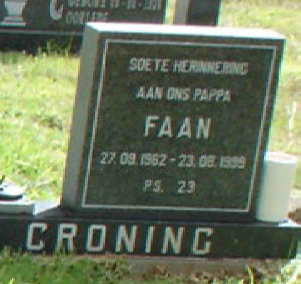 CRONING Faan 1952-1999