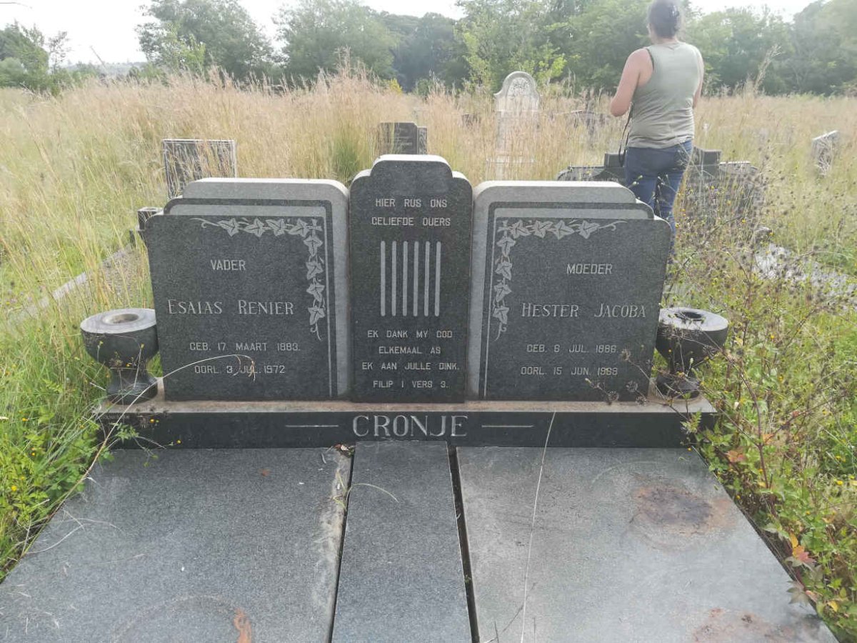 CRONJE Esaias Renier 1883-1972 &amp; Hester Jacoba 1886-1969