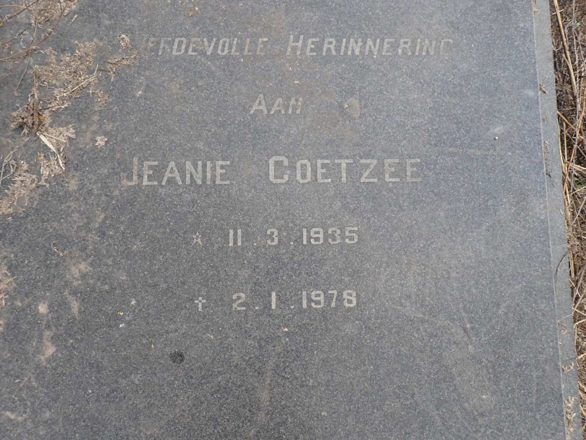 COETZEE Jeanie 1935-1978