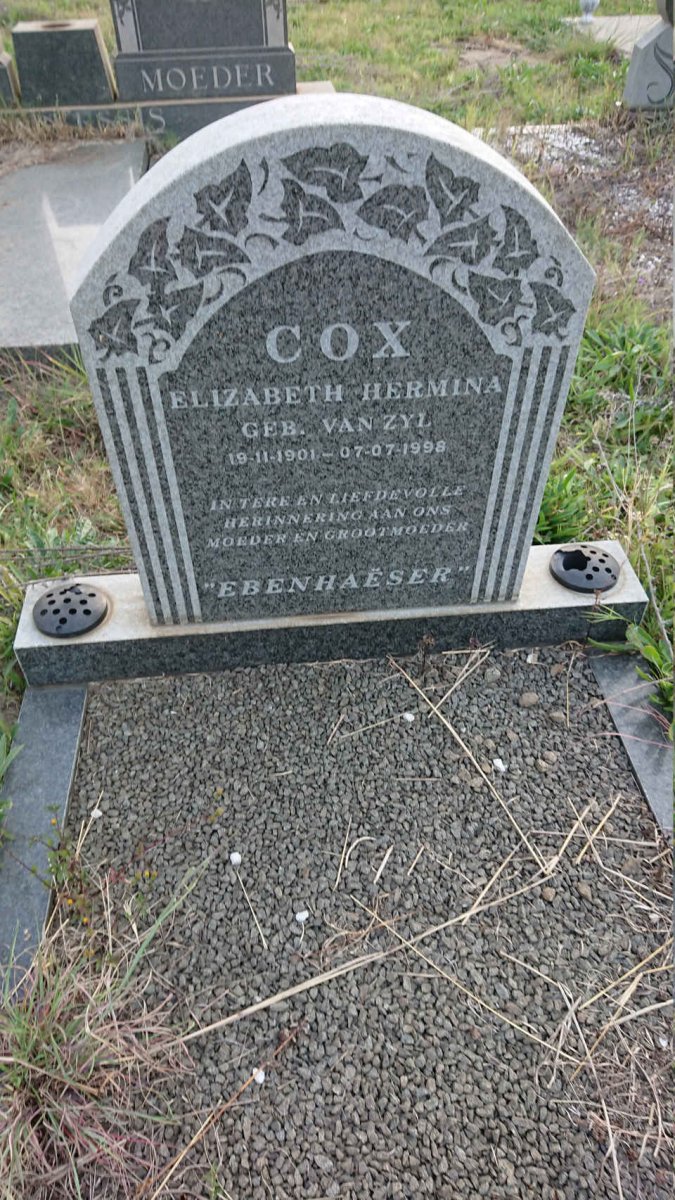COX Elizabeth Hermina nee VAN ZYL 1901-1998