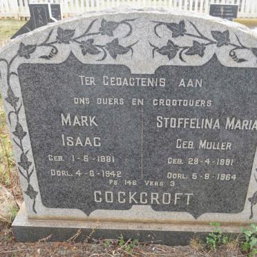 COCKCROFT Mark Isaac 1881-1942 & Stoffelina Maria MULLER 1881-1964 
