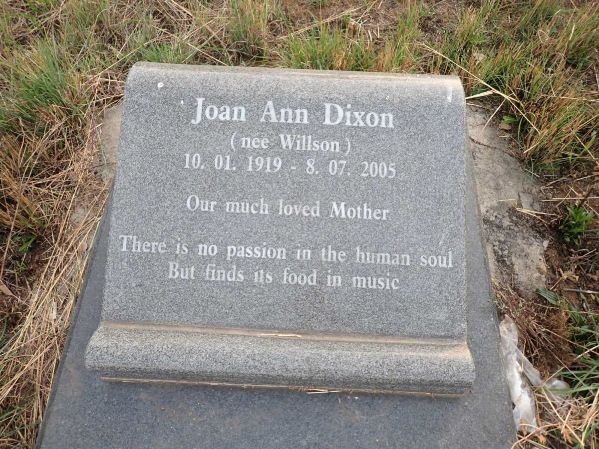 DIXON Joan Ann nee WILLSON 1919-2005