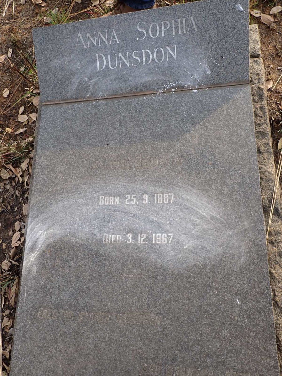 DUNSDON Anna Sophia 1887-1967