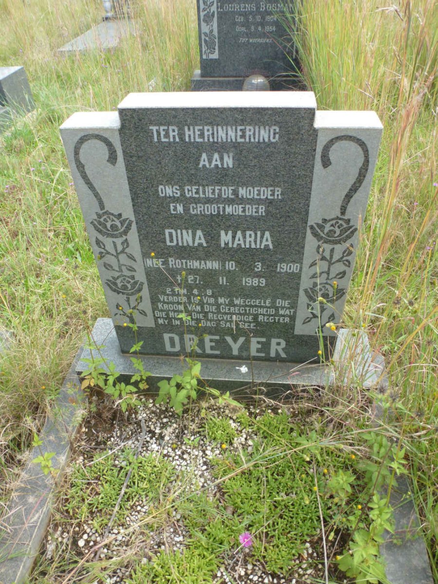 DREYER Dina Maria nee ROTHMANN 1900-1989