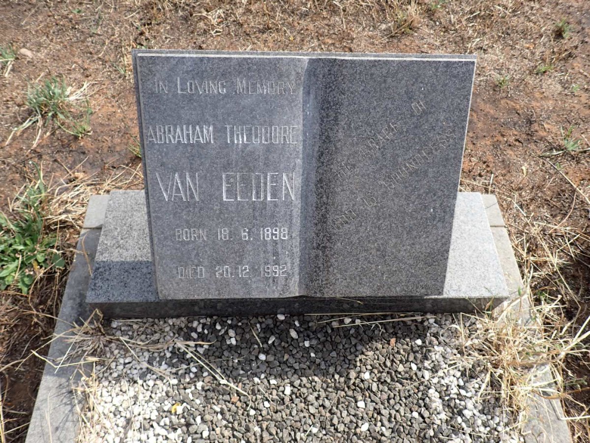 EEDEN Abraham Theodore, van 1898-1992
