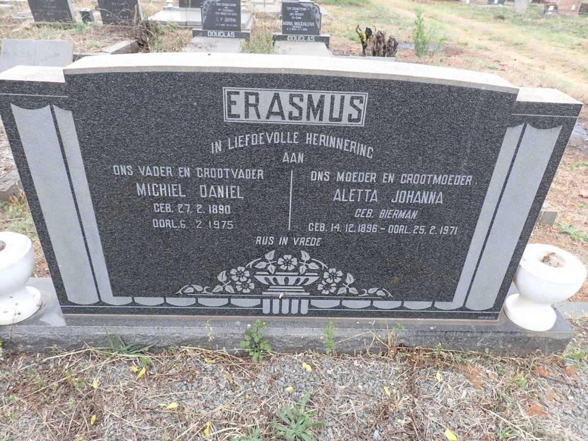 ERASMUS Michiel Daniel 1890-1975 & Aletta Johanna BIERMAN 1896-1971
