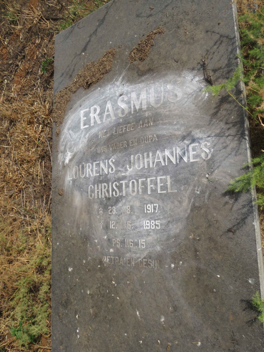 ERASMUS Lourens Johannes Christoffel 1917-1985