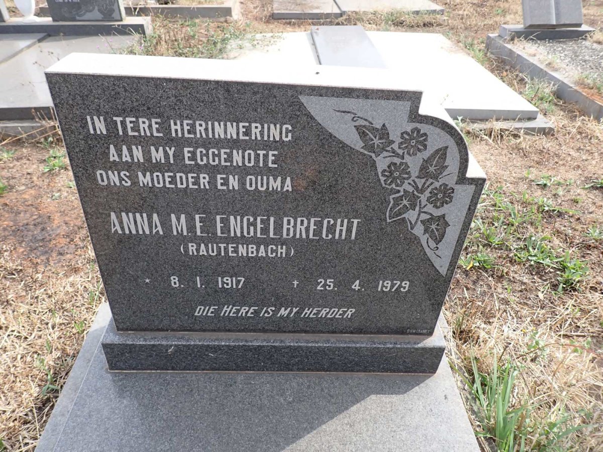 ENGELBRECHT Anna M.E. nee RAUTENBACH 1917-1979