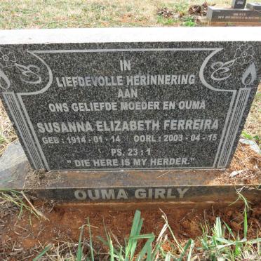 FERREIRA Susanna Elizabeth 1914-2003