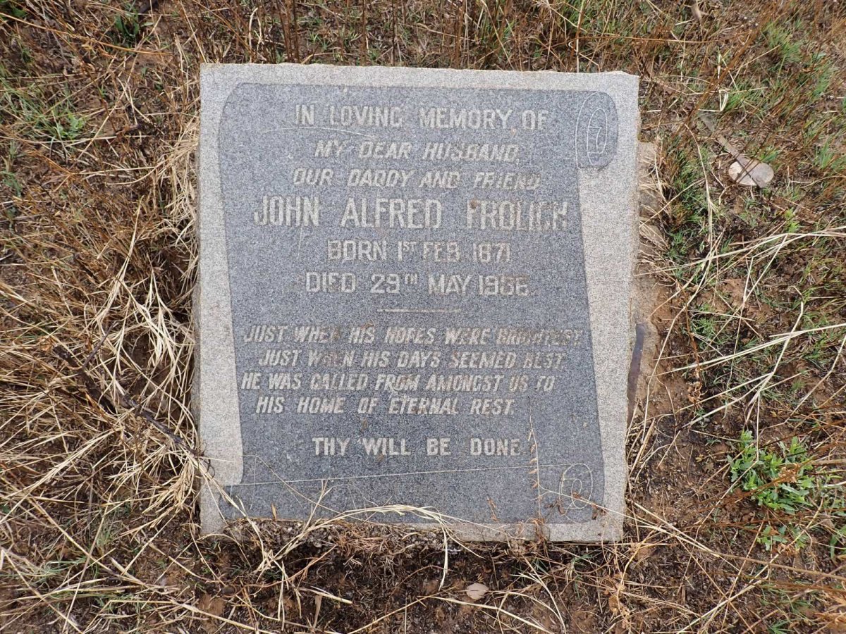 FROHLICH John Alfred 1871-1936