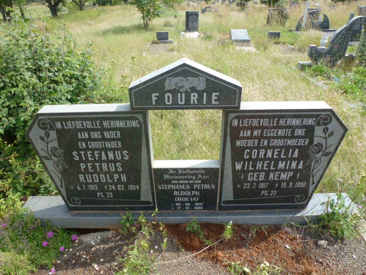 FOURIE Stefanus Petrus Rudolph 1913-1994 &amp; Cornelia Wilhelmina KEMP 1917-1990