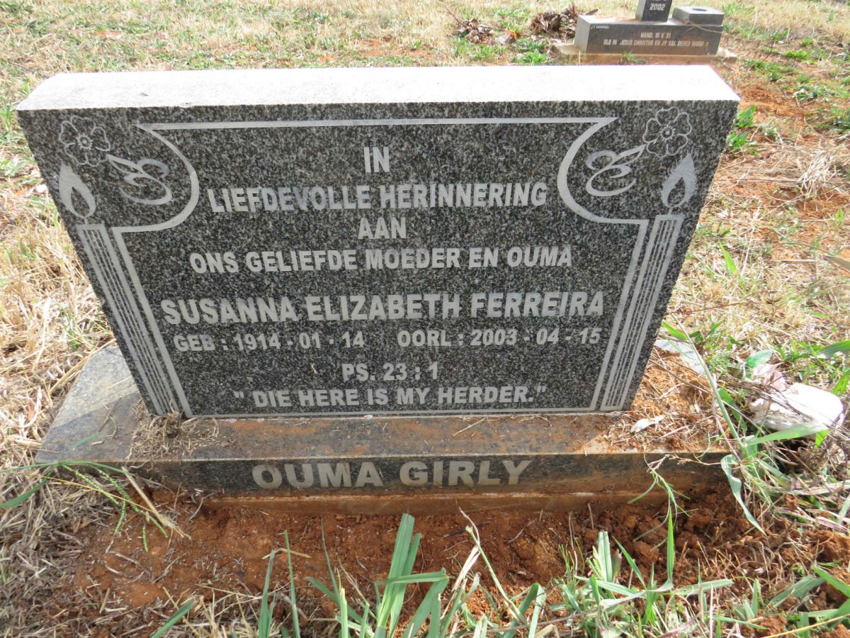 FERREIRA Susanna Elizabeth 1914-2003