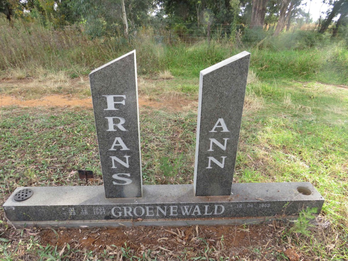 GROENEWALD Frans 1931-1997 & Ann 1952-