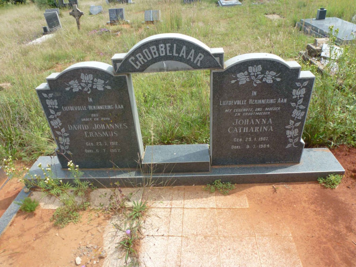 GROBBELAAR Dawid Johannes Erasmus 1912-1987 &amp; Johanna Catharina 1907-1984