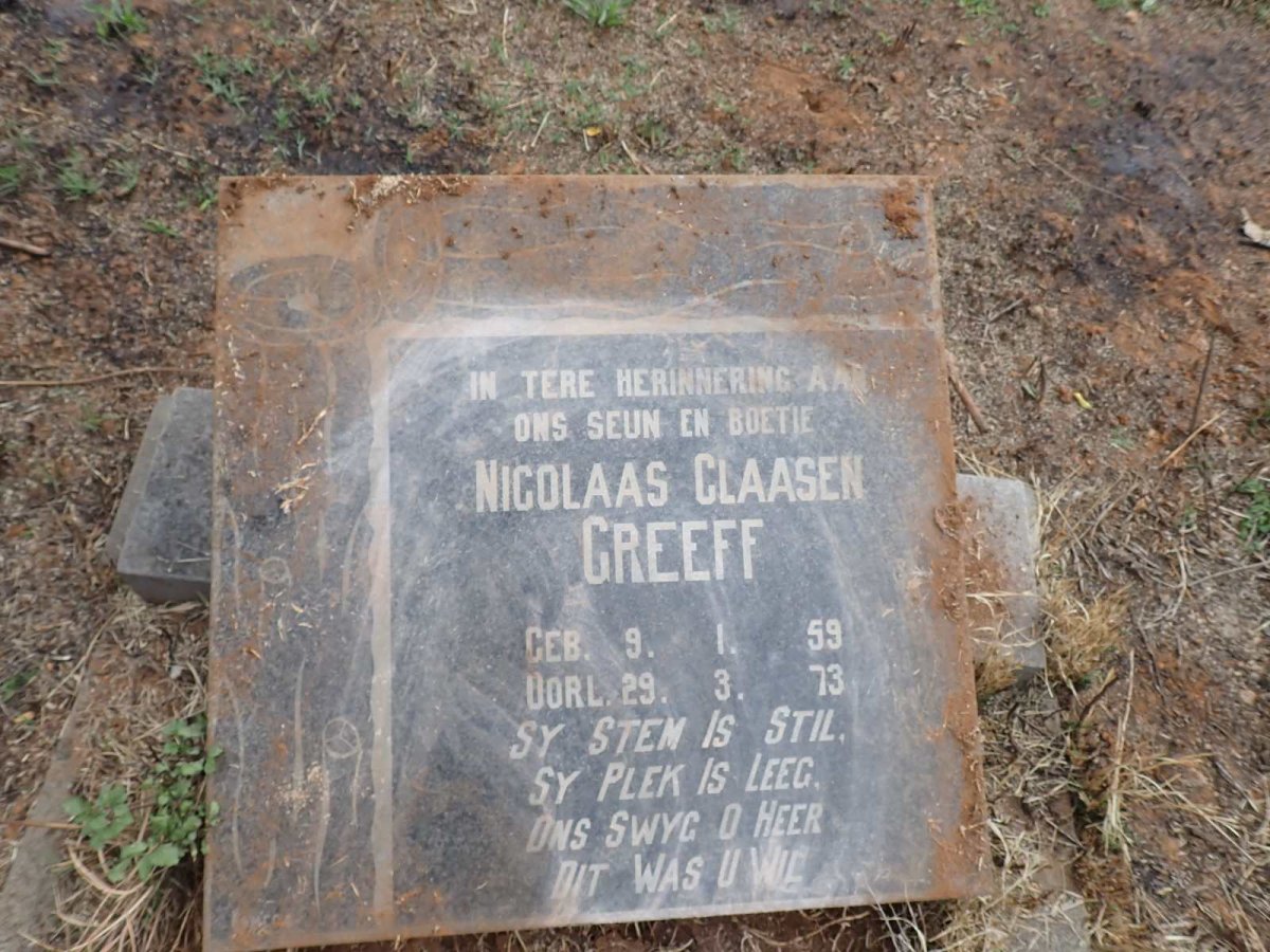 GREEFF Nicolaas Claasen 1959-1973