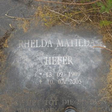 HEFER Rhelda Matilda 1909-2005