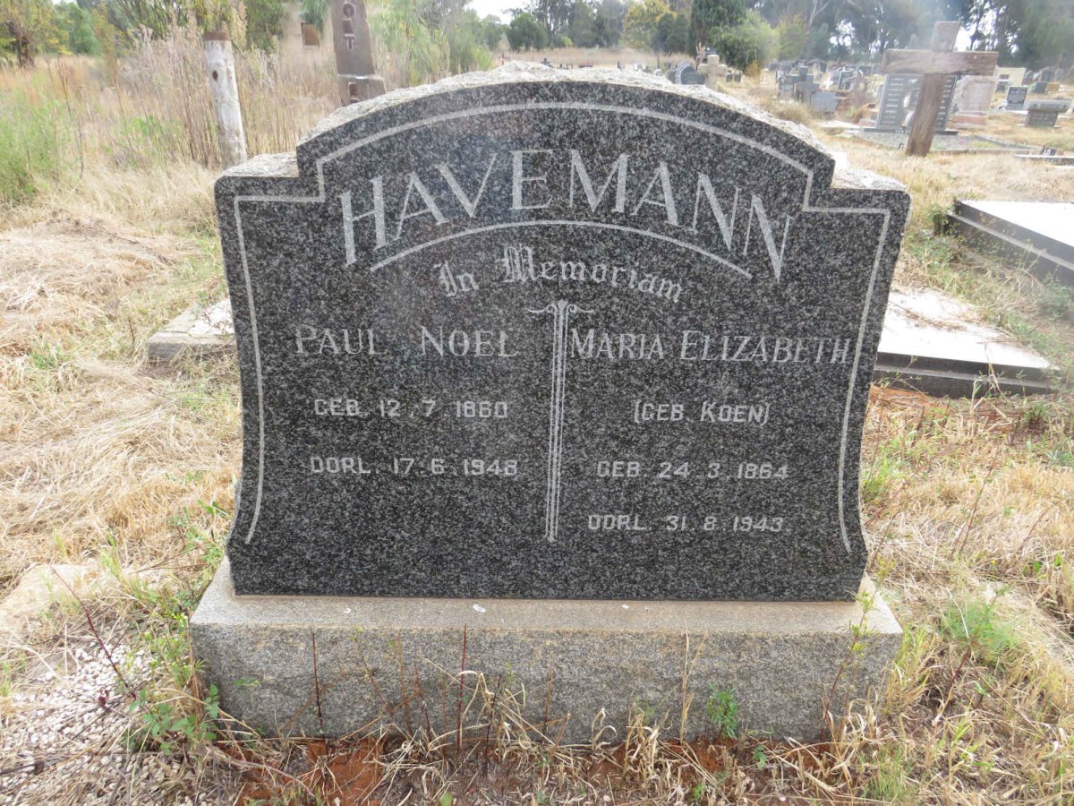 HAVEMANN Paul Noel 1860-1948 & Maria Elizabeth KOEN 1864-1943