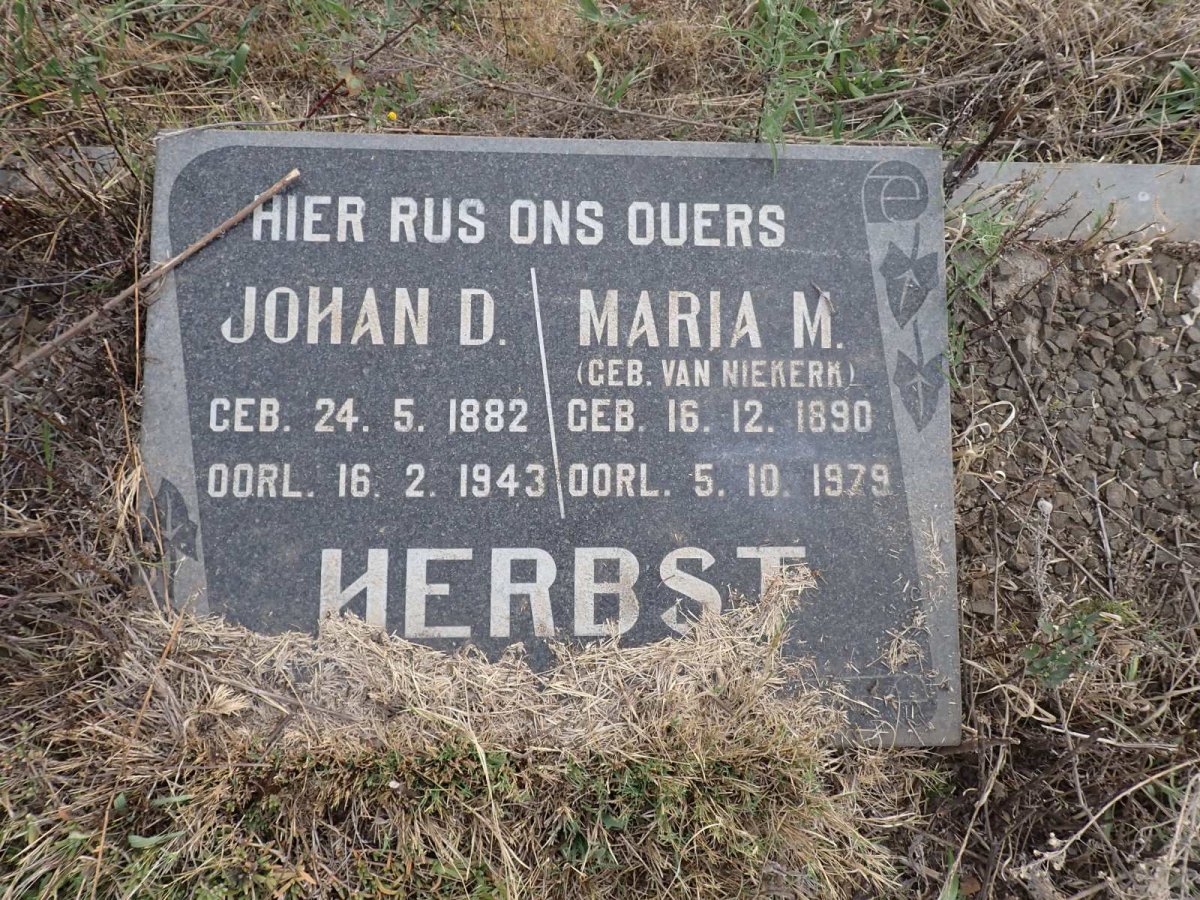 HERBST Johan D. 1882-1943 & Maria M. VAN NIEKERK 1890-1979