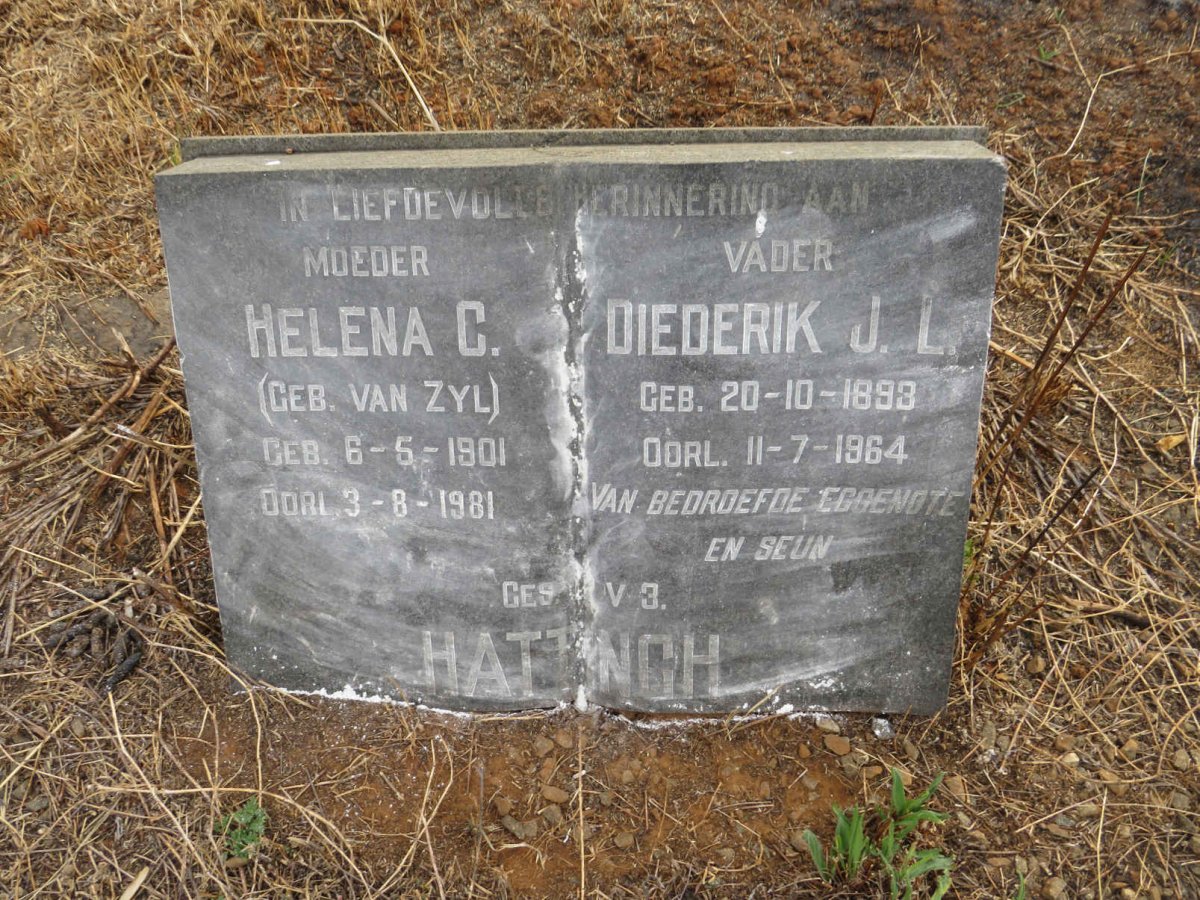 HATTINGH Diederik J.L. 1893-1964 & Helena C. VAN ZYL 1901-1981