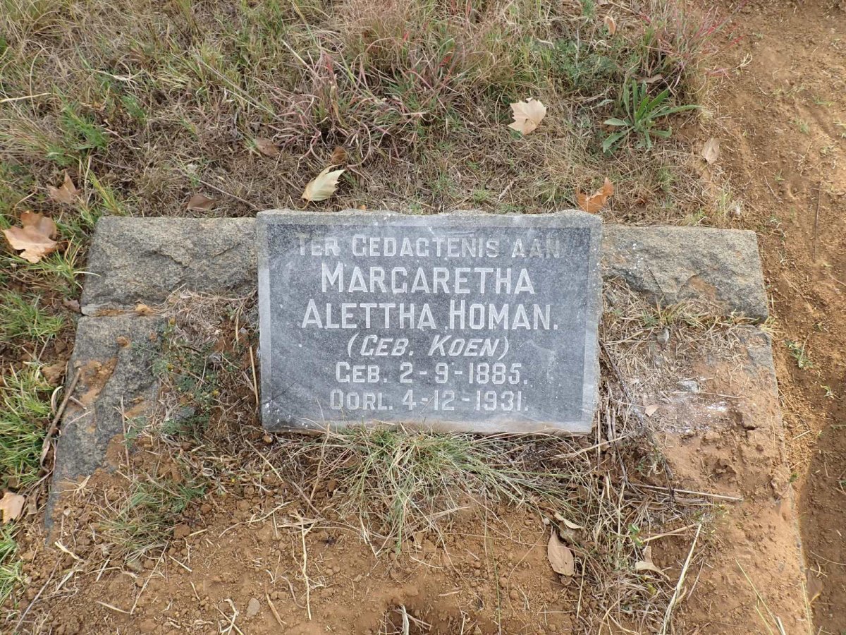 HOMAN Margaretha Alettha nee KOEN 1885-1931