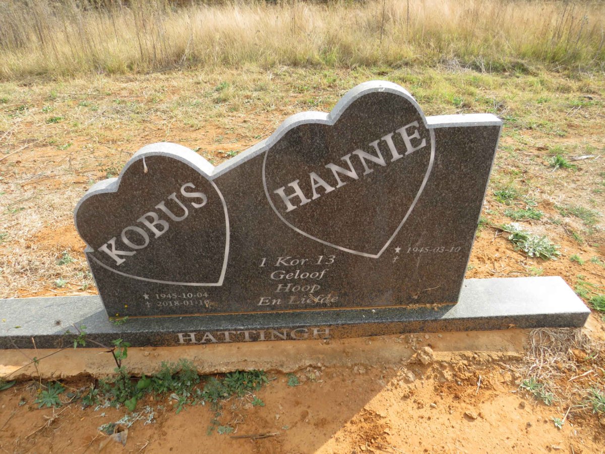 HATTINGH Kobus 1945-2018 & Hannie 1945-